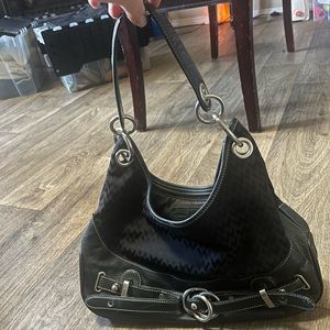 Wilson Leather purse, black with metal accessories